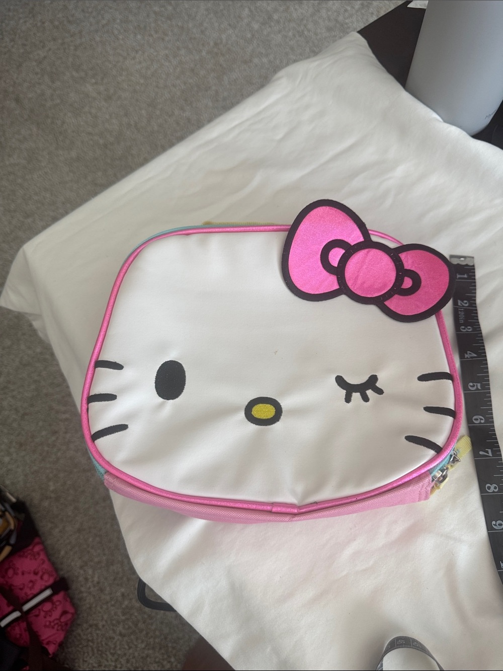 Hello Kitty White and Pink Kids Lunch Bag with Bow
